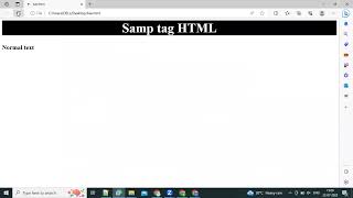 How to use samp tag in HTML