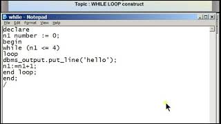 PL18 PL SQL Tutorial While Loop Statement Hands On