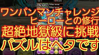 【パズドラ】ワンパンマンチャレンジ！ヒーローとの修行 超絶地獄級に挑戦してみた