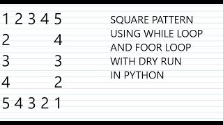 Square Pattern using for loop and while loop in python