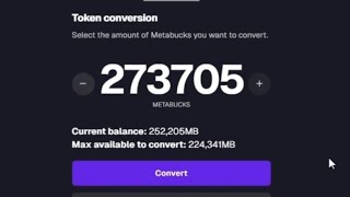 Metaversy Play2Earm | Convert Meta-Bucks To C1 Tokens