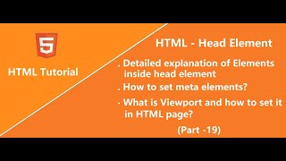HTML Head Element - Part 19 | HTML Tutorial