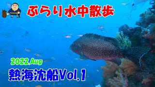 静岡県熱海沈船の水中散歩Vol 1　2022 8　#熱海沈船　#伊豆　#スキューバダイビング　#水中散歩　#水中写真