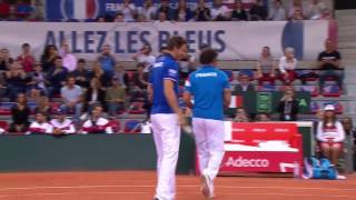 Noah and Mahut help out Benneteau in rubber 4