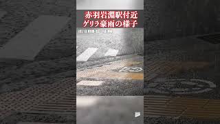 【当然の大雨に注意】東京都・北区　赤羽岩淵駅付近　ゲリラ豪雨の様子