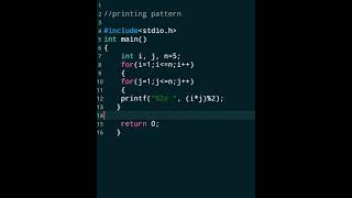 #68🖥🖲Pattern printing program🖥 C Language Tutorial👨🏫📂📓#shorts #coding