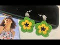 DIY Crochet 2-Color Flower Earrings |by Crafty Camille