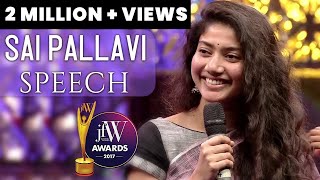 Sai Pallavi Speech | Actresses have a short span in films | JFW Achievers Awards 2017 | JFW Magazine