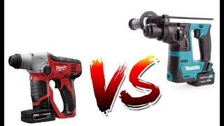 Milwaukee 12v mod 2412 Vs Makita 12v HR140 Marteletes a bateria 12v