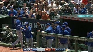 TOR@SF: Encarnacion scores Donaldson with groundout