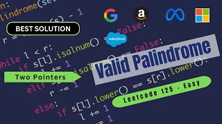 Valid Palindrome | Two Pointers | Python | LeetCode 125 | Top Interview 150