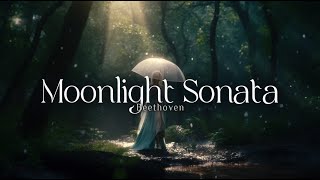 Moonlight Sonata (Beethoven) | 1 Hour Ambient Music, Piano with Rain