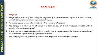 DC&N Lecture 14 Pulse Code Modulation PCM