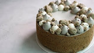 How to make black sesame chiffon cake : chiffon cake recipe