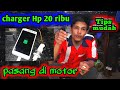 Merakit casan Hp untuk sepeda motor !!! pasang charger ponsel di motor !!! Tips buat ojek online .