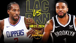 Los Angeles Clippers vs Brooklyn Nets  Game Highlights | January 21, 2024 | Free