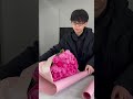 ピンク薔薇の花束　 asmr ラッピング 花 花屋