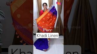 Pure Khadi Linen Sarees | Top 7 Colour Shades | #shorts #khadi #linen  #handloomsarees #scopin