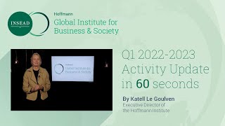 60 Second Quarterly Update From The Hoffmann Institute – Q1 Academic Year 2022-2023