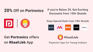 KhaaliJeb | 20% Off on Portronics | Speakers | Discount | Offers | Wireless Earphones | Smartwatch