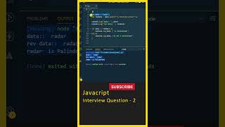 JavaScript Interview Questions, Palindrome, JS, JavaScript in Telugu, JavaScript Tutorial #shorts