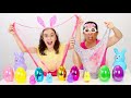 NÃO PEGUE O OVO ERRADO DE SLIME de PÁSCOA ★ Desafio e Diversão com a Mamãe Fabi Coelhinha