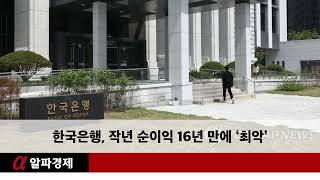 한국은행, 작년 순이익 16년 만에 ‘최악’