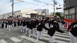 2014堺市鳳だんじり祭り　長承寺、旧ドット前やりまわし（平成26年10月3日）鳳・八田荘交流会