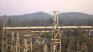 KONKAN RAILWAY - KARMALI - MUMBAI SHATABDI SPECIAL RIPS THROUGH GAD NADI VIADUCT OF KANKAVLI