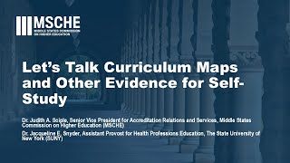Let's Talk Curriculum Maps and Other Evidence for Self Study (April 22, 2025)