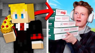 Anything He Eats in Minecraft, I Send Him in Real Life