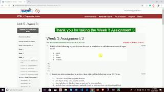 NPTEL Programming In Java Week 3 Assignment Solution Quiz