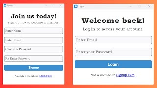 2.Login & Signup Form | Python Tkinter and MySQL Project [Step By Step Tutorial]