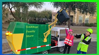 Dad Builds Toy Waste Management Garbage Truck That Works! | Video For Kids