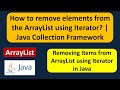 How to remove elements from the ArrayList using Iterator? | Java Collection Framework