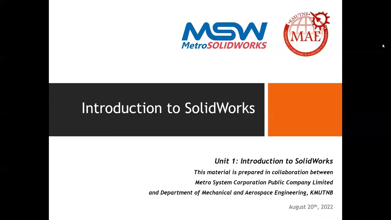 Unit 1 Introduction To Cad Solidworks Youtube