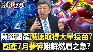 【疫苗最新】陳建仁挺國產應儘速取得「大量疫苗」？國產疫苗7月夢碎難解「燃眉之急」！？【關鍵時刻】20210629-5 劉寶傑 李正皓 王瑞德 陳秀熙