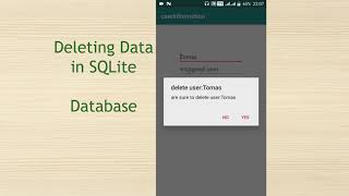 Deleting Row Data in SQLite Database in Android Programming