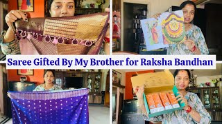 VLOG || Saree Gifted By My Brother for Raksha Bandhan and saree kuchu is done by my sister in law 🧿