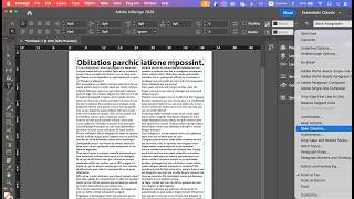 Span columns and Split columns in InDesign