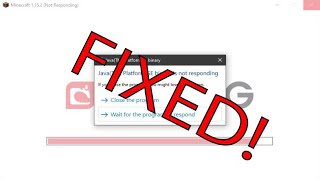 How to fix Java(TM) SE binary Not Responding