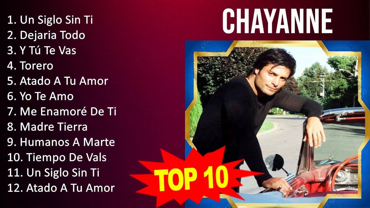 Chayanne 2023 - 10 Grandes Exitos - Un Siglo Sin Ti, Dejaria Todo, Y Tú ...