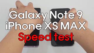 Speed test comparison!! Samsung Galaxy Note 9 vs iPhone XS MAX (갤럭시 노트9 vs 아이폰 xs 맥스 속도비교)