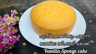 Vanilla Sponge cake recipe |1Kg Vanilla cake |എല്ലാ കേക്കിനും പറ്റുന്ന വാനില സ്പഞ്ച് കേക്ക് | Ep-105