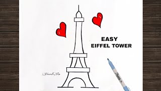 How To Draw The EIFFEL TOWER 🗼