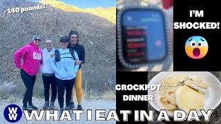 WHAT I EAT IN A DAY ON WW TO LOSE 140 POUNDS - I'M SHOCKED🤯 - 8 MILE HIKE - CROCKPOT CHICKEN POT PIE