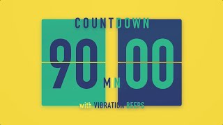 90 Minute Countdown Timer ⚡️ Flip Clock with Vibration Beeps