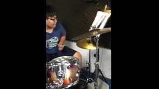 【爵士鼓手魷魚kEN®】2016-07 教學😀 ( 鼓手 - 黃合睿；爵士鼓練習1-1 ) Drum Cover Practice SparxStix 發光鼓棒