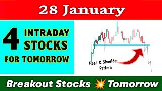 Breakout Stocks for tomorrow 💥 28 January 💥 Best intraday Stocks for tomorrow ✔️ Technical analysis