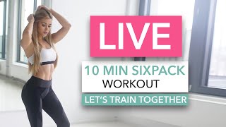 10 MIN SIXPACK WORKOUT - Let's train together / No Equipment I Pamela Reif